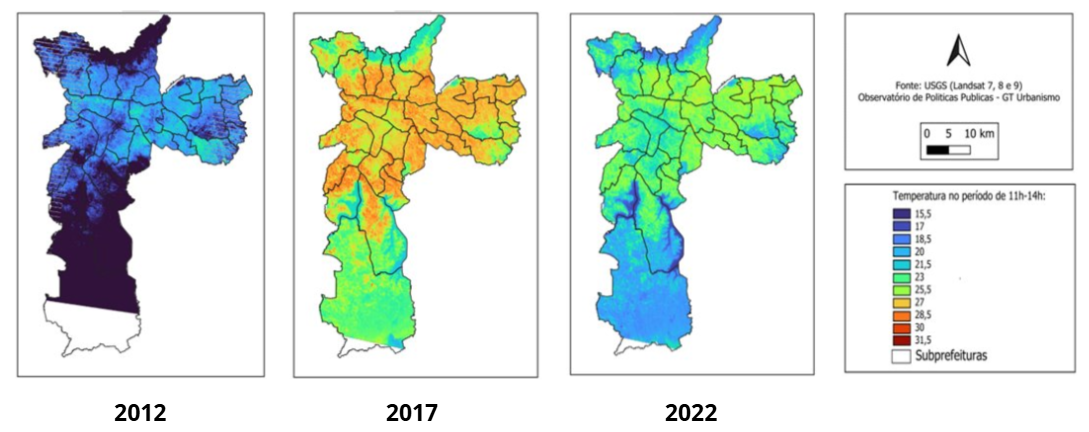 Mapa de Temperatura da Superfície