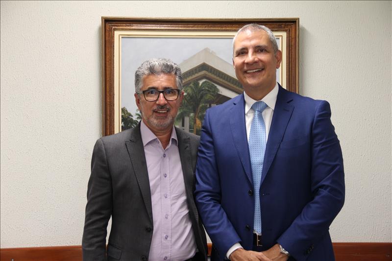 O presidente do TCMSP, João Antonio da Silva Filho,  e o presidente do TCE-BA, Marcus Presídio. 