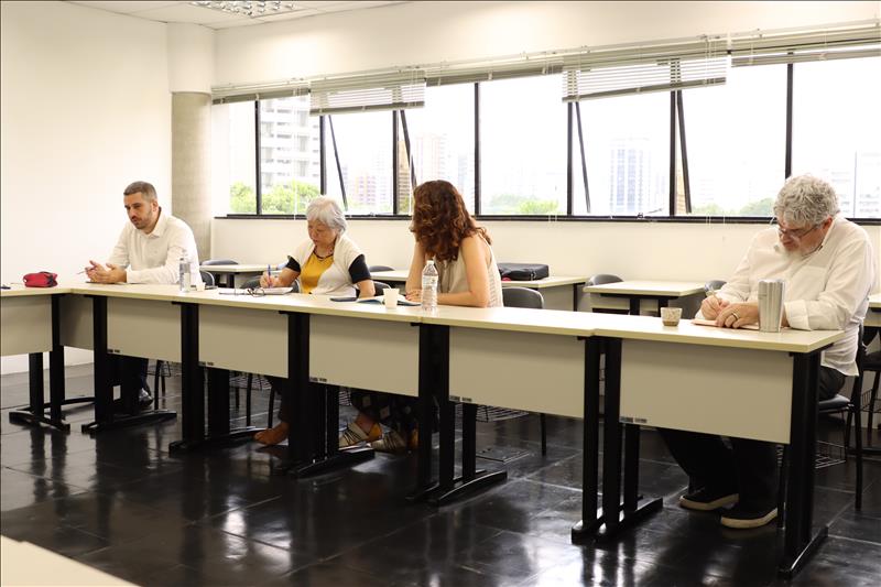 Coordenador GT Saúde, Danilo Fuster; coordenadora adjunta do OPP e do GT Urbanismo, Harmi Takiya; coordenadora do OPP e do GT Urbanismo, Egle Monteiro, e coordenador do GT Regionalização do Orçamento, Marcos Barreto