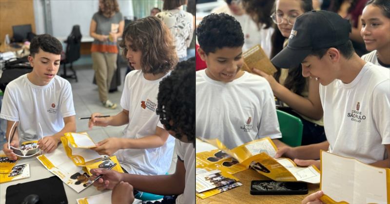 Estudantes da EMEF Virgílio de Mello Franco recebem fanzine do Projeto Mapeando o Jardim Pantanal